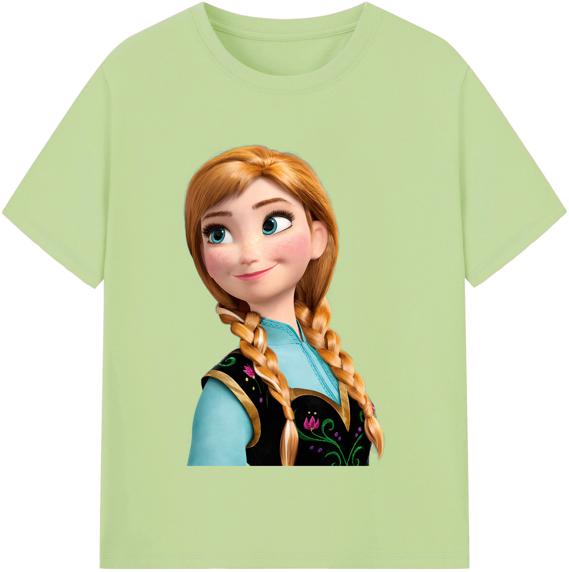（画像用） アナと雪の女王 アンナ エルサ Frozen Anna Elsa 綿100％半袖Tシャツ（フロントプリント）